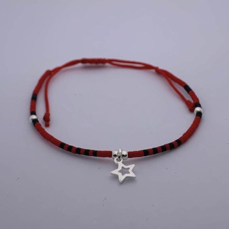 Pulsera Miyuki Rojo/Negro Estrella