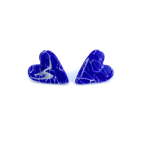 Aros Corazón Azul Marmol M