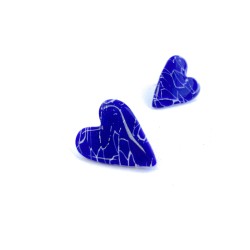 Aros Corazón Azul Marmol M