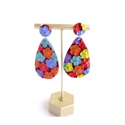 Aros Gota Floreado Multicolor