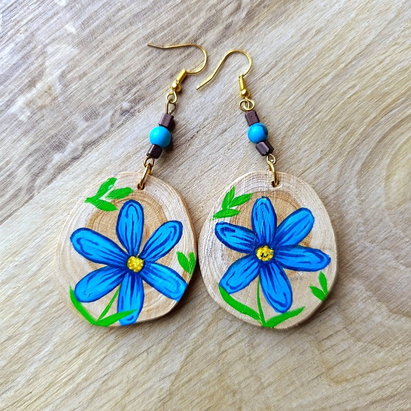 Aros Floral Azul