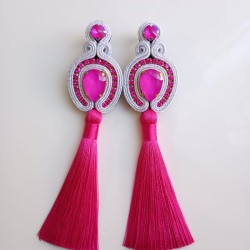 Aros Colgantes Fucsia