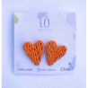 Aros Corazón Tejido Naranja