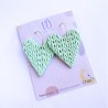 Aros Corazón Tejido Verde Menta G