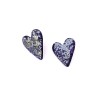Aros Corazón  Negro Brillos M