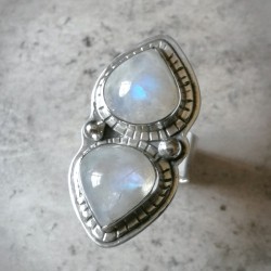 Anillo Piedra Luna Doble