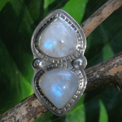 Anillo Piedra Luna Doble