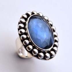 Anillo Cuarzo Azul Oval