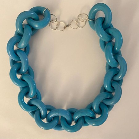 Collar Eslabón Celeste