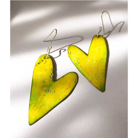 Aros Corazonadas Amarillas