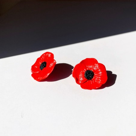 Aros Amapola Roja Pequeña