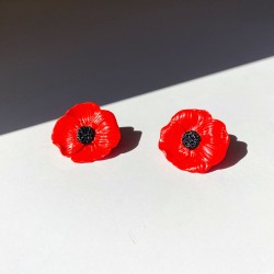 Aros Amapola Roja Pequeña