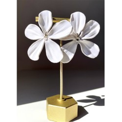 Aros Flor Jazmín Blanco