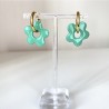 Aros Huggies Flor Verde Esmeralda