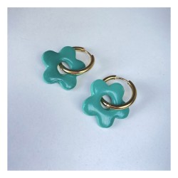 Aros Huggies Flor Verde Esmeralda