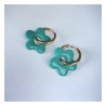 Aros Huggies Flor Verde Esmeralda