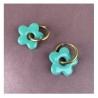 Aros Huggies Flor Verde Esmeralda
