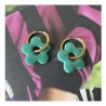 Aros Huggies Flor Verde Esmeralda