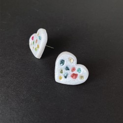 Aro Corazón Fragmentos Blanco