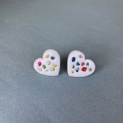 Aro Corazón Fragmentos Blanco