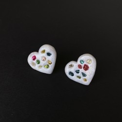Aro Corazón Fragmentos Blanco
