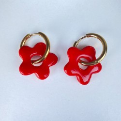 Aros Huggies Flor Rojo