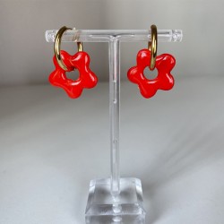 Aros Huggies Flor Rojo