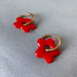 Aros Huggies Flor Rojo