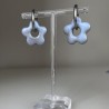 Aros Huggies Flor Plateado Iridiscente