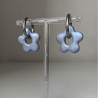 Aros Huggies Flor Plateado Iridiscente
