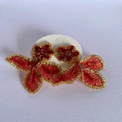 Aros Flor - Rojo / Dorado