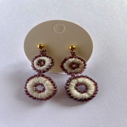 Aros Doble - Blanco / Morado