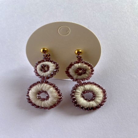 Aros Doble - Blanco / Morado