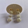Aros Triple - Blanco / Plateado
