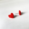 Aros Corazón Tejido Rojo Mini