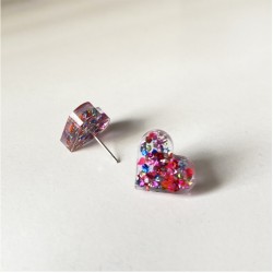 Aros Corazón Mini Nácar
