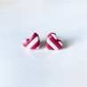 Aros Corazón Líneas Rojo Mini