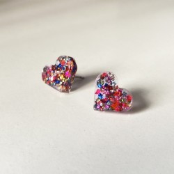 Aros Corazón Mini Nácar
