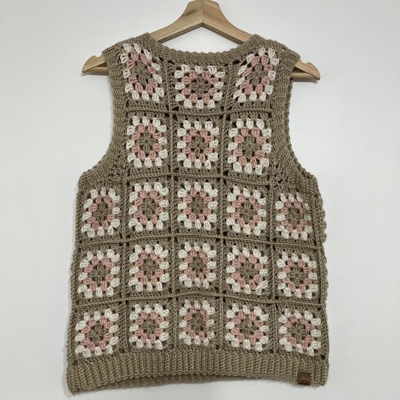Chaleco Granny Sin Mangas Beige