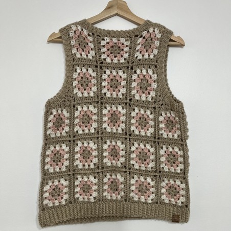 Chaleco Granny Sin Mangas Beige