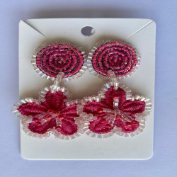 Aros Flor Fucsia