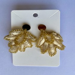 Aros Hojas - Beige/Dorado