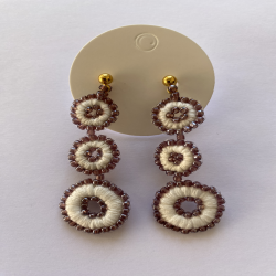 Aros Triple Blanco/Morado