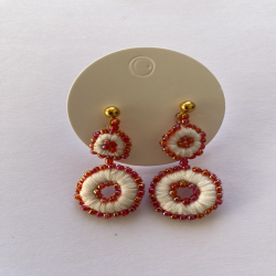 Aros Doble Blanco/Rojo