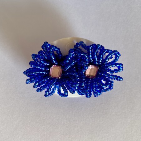 Topos Flor Mostacillas - Azul / Lavanda