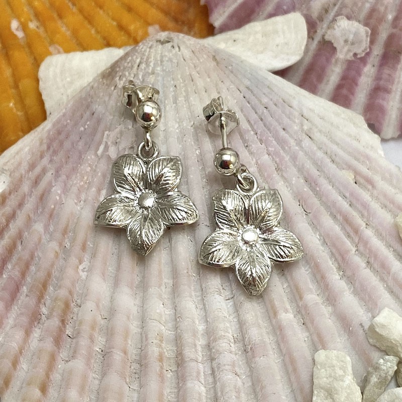 Aro Plata Flor Colgante