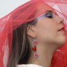 Aros Corazones Fucsia y rojos XL