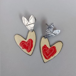 Aros Crema de corazón
