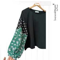 Polerón Sofía Negro Verde
