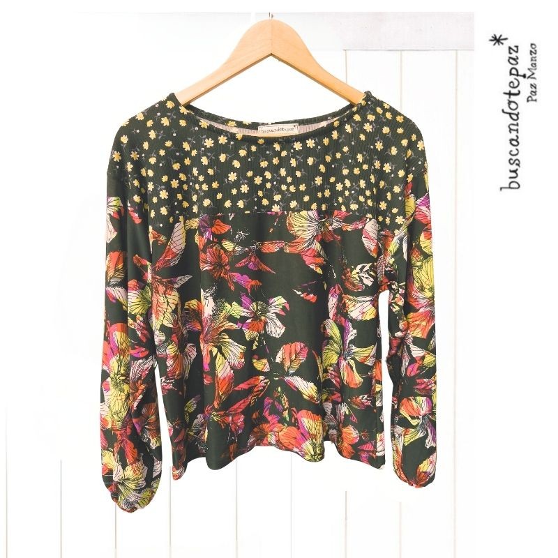 Blusa Alma Hibiscus M/Larga